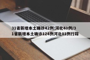 31省新增本土确诊42例:河北40例/31省新增本土确诊124例河北81例行踪