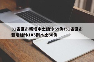 31省区市新增本土确诊59例/31省区市新增确诊103例本土88例